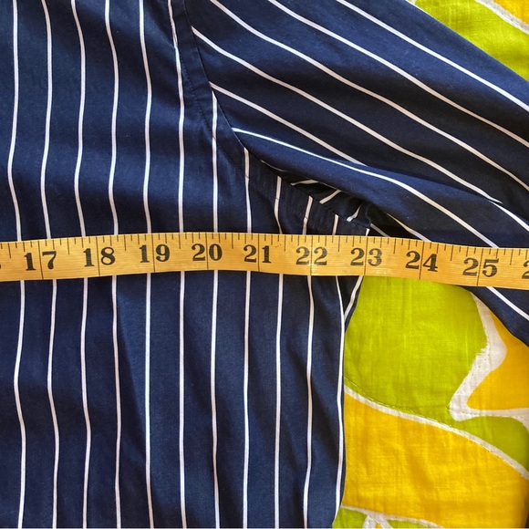 EUC Ralph Lauren Cotton Ruffle & Stripled Button Down Shirt, Size XL - Picture 7 of 10